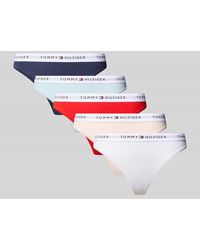 Tommy Hilfiger - String mit elastischer Label-Bund im 5er-Pack - Lyst