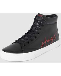 HUGO - High Top Sneaker mit Kontrastbesatz Modell 'Dyer' in black - Lyst