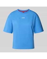 HUGO - Pyjamabovendeel Met Logoprint En Ronde Hals - Lyst