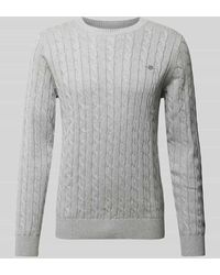 GANT - Strickpullover Mit Label-Stitching - Lyst