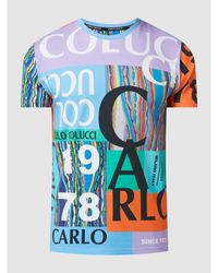carlo colucci T-Shirt mit Logo-Muster - Lila