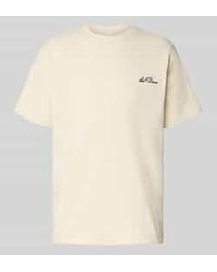 Les Deux - T-Shirt Met Labelstitching, Model 'Diaz' - Lyst