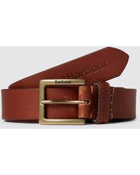 Barbour Ledergürtel mit Dornschließe Modell 'PULL UP' - Braun