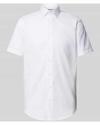 Christian Berg Men - Regular Fit Business-Hemd mit fein strukturiertem Muster - Lyst