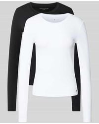 Tommy Hilfiger - Regular Fit Langarmshirt aus Baumwoll-Mix im 2er-Pack - Lyst