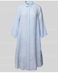 0039 Italy - Knielange Overhemdjurk Van Linnen Met 3/4-mouwen - Lyst