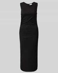 Vila - Midi-Jurk Met Ronde Hals, Model 'Minna' - Lyst