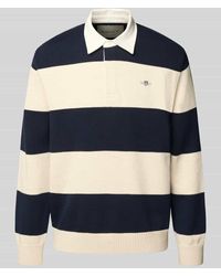 GANT - Strickpullover mit Polokragen und Label-Stitching - Lyst