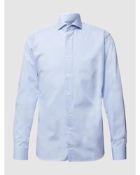 Eton Slim Fit Zakelijk Overhemd Van Popeline - Blauw