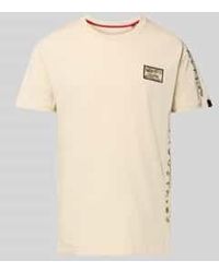 Alpha Industries - T-Shirt Met Ronde Hals, Model 'Camo Sleeve' - Lyst