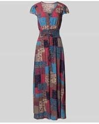 Apricot - Maxi-Jurk Van Viscose Met V-Hals - Lyst