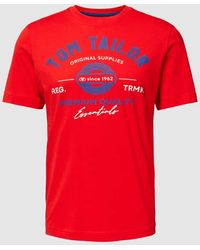 Tom Tailor - T-Shirt mit Label-Print und Rundhalsausschnitt - Lyst