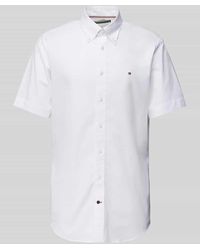 Tommy Hilfiger - Regular Fit Business-Hemd mit Label-Stitching - Lyst