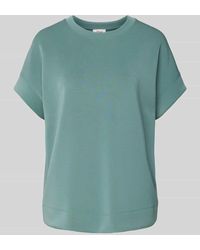 S.oliver - T-Shirt in unifarbenem Design mit Rundhalsausschnitt - Lyst
