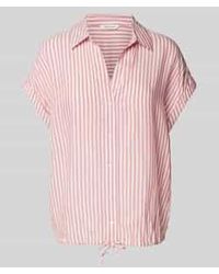 Tom Tailor - Relaxed Fit Blouse Met Korte Mouwen Van Puur Viscose Met V-hals - Lyst