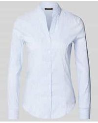 MORE&MORE - Slim Fit Overhemdblouse Met Opstaande Kraag - Lyst