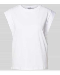 Mango - T-Shirt mit geripptem Rundhalsausschnitt Modell 'VIRI' - Lyst