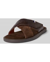 Bugatti - Lederslides mit Label-Schriftzug Modell 'Derek' - Lyst