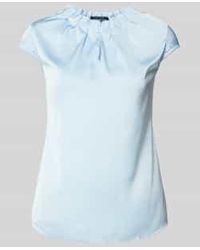 Comma, - Slim Fit Blouseshirt Met Druppelvormige Hals - Lyst