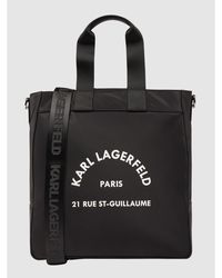 Karl Lagerfeld Tote Bag mit gummiertem Logo - Schwarz