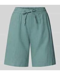 Freequent - Linnen Korte Broek Met Elastische Tailleband Model 'Lava' - Lyst