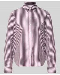 GANT - Hemdbluse mit Logo-Stitching und abgerundetem Saum - Lyst