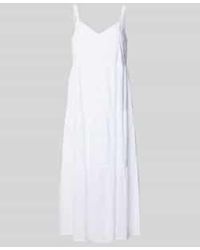 Marc Cain - Midi-jurk Met Broderie Anglaise En V-hals - Lyst