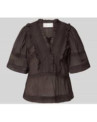 Neo Noir - Regular Fit Bluse mit V-Ausschnitt Modell 'Evienne' - Lyst