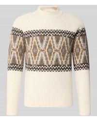 Bugatti - Strickpullover aus Woll-Mix mit Stehkragen - Lyst