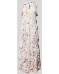 Ted Baker - Midi-jurk Met Bloemenmotief En Volants - Lyst