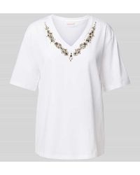 Liu Jo - T-Shirt mit Ziersteinbesatz - Lyst
