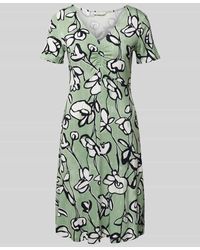 Tom Tailor - Leicht ausgestelltes Kleid aus Viskose-Mix mit Raffung am Ausschnitt - Lyst