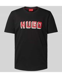 HUGO - T-Shirt mit Label-Print Modell 'Daqerio' - Lyst