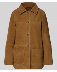 Ba&sh - Lederjacke aus Ziegenvelours mit Eingrifftaschen Modell 'DARIO' - Lyst