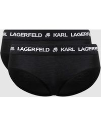 Karl Lagerfeld - Slip mit Label-Print im 2er-Pack - Lyst