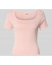 Levi's - T-Shirt in Ripp-Optik mit Karree-Ausschnitt - Lyst