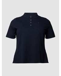 Tommy Hilfiger Curve PLUS SIZE Poloshirt mit Logo-Stitching - Blau