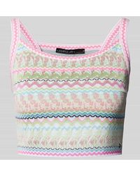 Marc Cain - Cropped Stricktop mit Label-Applikation - Lyst
