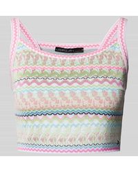 Marc Cain - Cropped Stricktop Mit Label-Applikation - Lyst