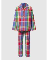 Polo Ralph Lauren Pyjama mit Tartan-Karo Modell 'WOVEN' - Rot