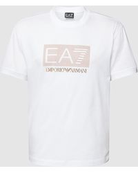 EA7 T-Shirt mit Label-Design - Weiß