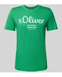 S.oliver - Regular Fit T-Shirt Aus Reiner Baumwolle Mit Großem Label Print - Lyst