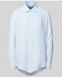 0039 Italy - Regular Fit Overhemdblouse Van Linnen Met Doorknoopsluiting - Lyst