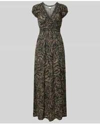 Apricot - Maxi-Jurk Van Viscose Met V-Hals - Lyst