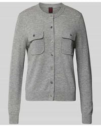 Stefanel - Regular Fit Strickjacke aus Lanawoll-Kaschmir-Mix - Lyst