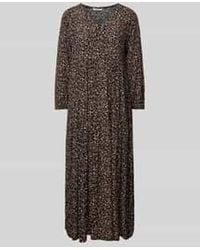 ZABAIONE - Midi-jurk Van Viscose Met V-hals - Lyst