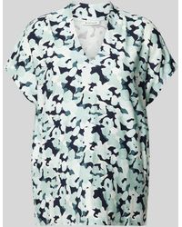 Tom Tailor - T-Shirt mit Allover-Muster und V-Ausschnitt - Lyst