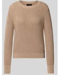 Monari - Gebreide Pullover Met Ribboorden - Lyst