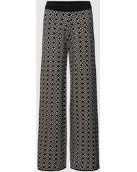 Milano Italy - Wide Leg Stoffhose mit Allover-Muster - Lyst
