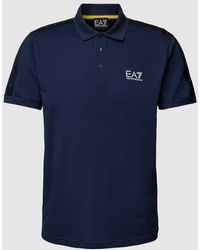 EA7 - Regular Fit Poloshirt mit Label-Print - Lyst